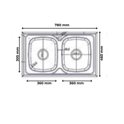 Futura Stainless Steel Sink Dura Series DURA DOUBLE BOWL 31 X 18 ( 31 x 18 inches ) - Satin