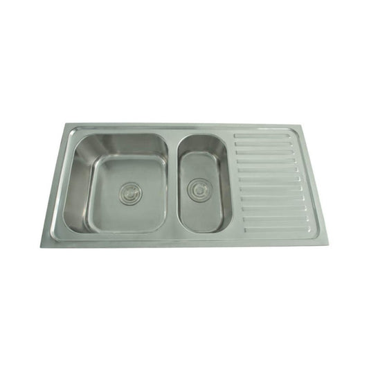 Futura Stainless Steel Sink Dura Series DURA VEG BOWL WITH DRAIN BOARD 40 X 20 ( 40 x 20 inches ) - Satin