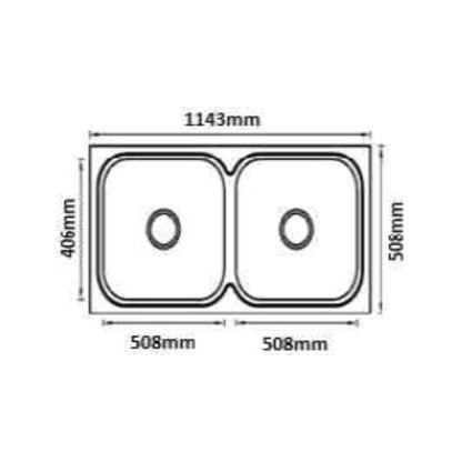 Futura Stainless Steel Sink Dura Series DURA DOUBLE BOWL 45 X 20 ( 45 x 20 inches ) - Satin