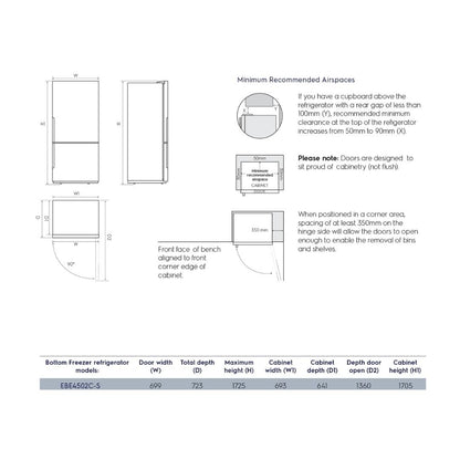 Electrolux Free Standing Double Door Refrigerator 453 Ltrs UltimateTaste 500 EBE4502CS