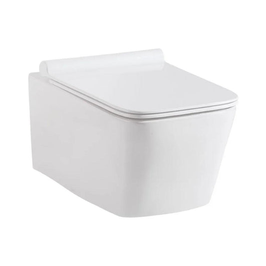 Hindware Wall Mounted White Closet WC Ebello Rimless 92567 WHITE with P-Trap