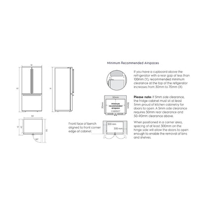 Electrolux Free Standing French Door Refrigerator 524 Ltrs UltimateTaste 700 EHE5224CA