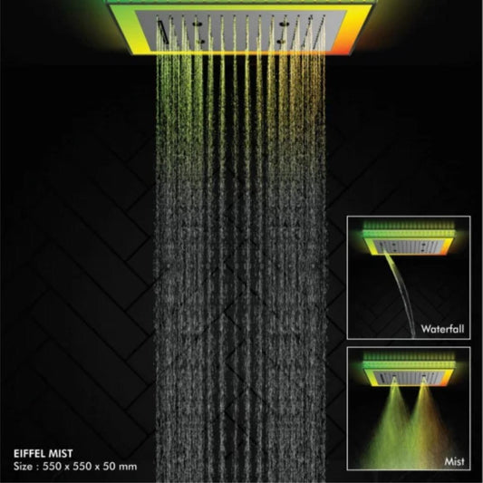 Colston Multi Flow Overhead Shower EIFFEL MIST - Chrome