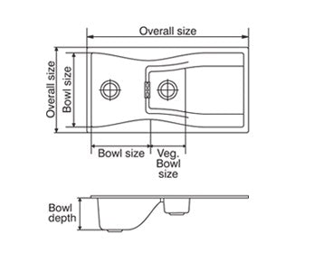 Nirali Quartz Sink Quartz Premium Range ELARA WB 1.5 ( 34 x 20 inches )  -  Magma Bronze