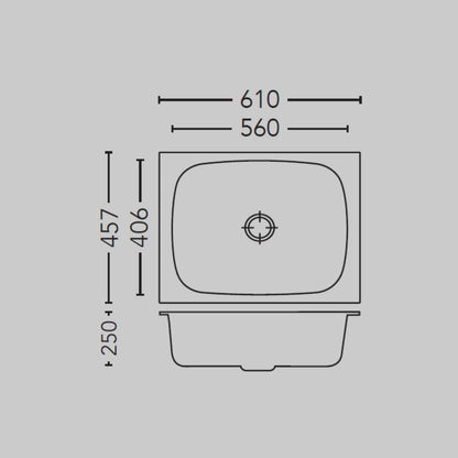 Carysil Stainless Steel Sink Elegance ELEGANCE SINGLE BOWL 24 X 18 X 10 ( 24 x 18 inches ) - Glossy
