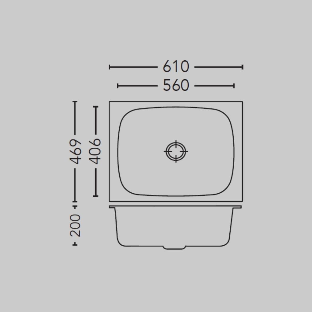 Carysil Stainless Steel Sink Elegance ELEGANCE SINGLE BOWL 24 X 18 X 8 ( 24 x 18 inches ) - Glossy