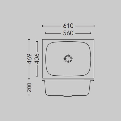 Carysil Stainless Steel Sink Elegance ELEGANCE SINGLE BOWL 24 X 18 X 8 ( 24 x 18 inches ) - Glossy