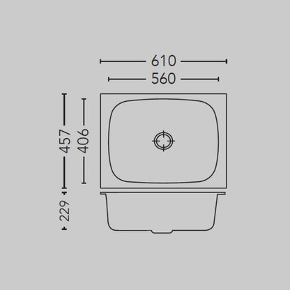 Carysil Stainless Steel Sink Elegance ELEGANCE SINGLE BOWL 24 X 18 X 9 ( 24 x 18 inches ) - Glossy