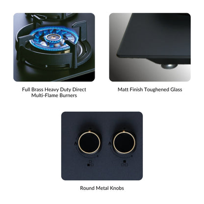Elica 90 cm Wall Mounted Chimney Ismart Series ISMART SPOT FL HAC 90 LTW NERO + Elica 90 cm 4 Burner Hob Matt Flexi DFS Series MATT FLEXI DFS HE FB 4B 91 DX