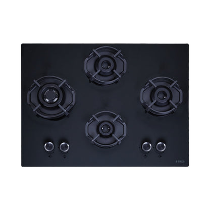 Elica 60 cm Wall Mounted Chimney Ismart Series ISMART GLACE FL HAC 60 LTW NERO + Elica 70 cm 4 Burner Hob Hexa IND Lotus MATT FLEXI HEXA 470 LOTUS IND HD BRASS