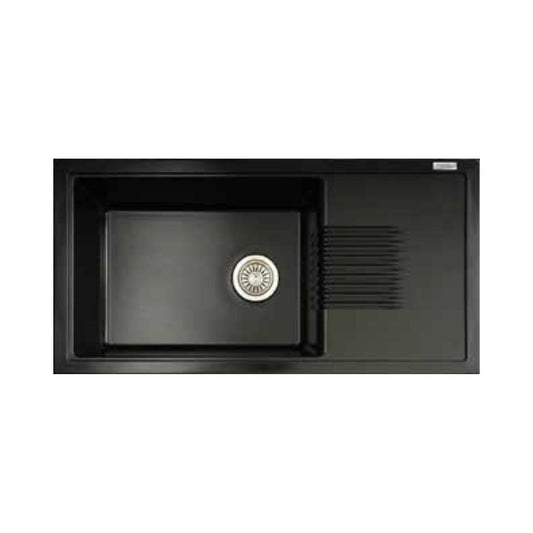 Hindware Quartz Sink Emerald EMERALD 36 X 18 X 8 ( 36 x 18 inches )  -  Black