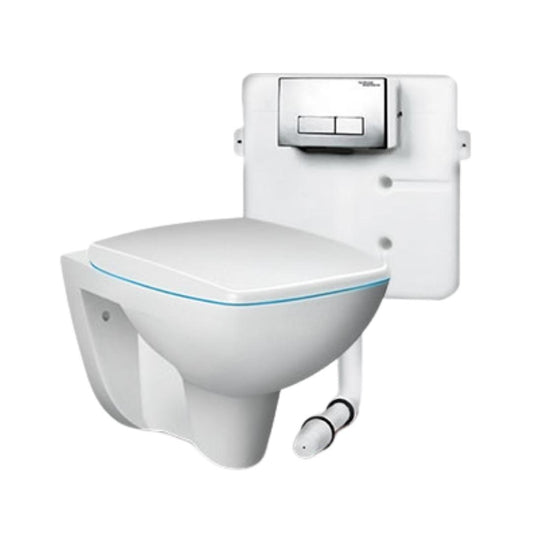Hindware Wall Mounted White Closet WC Enigma Combo 518887 WHITE with P-Trap