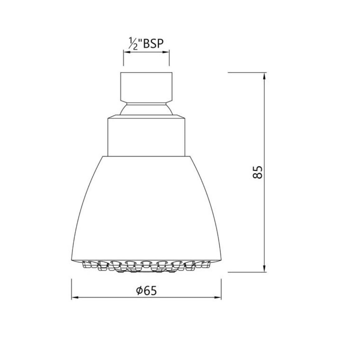 Essco Single Flow Overhead Shower Diamond EOS-CHR-538RB - Chrome