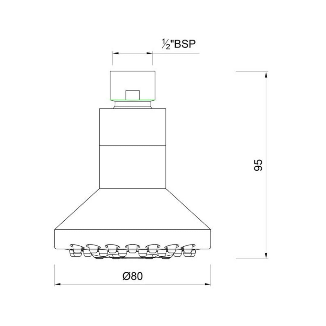 Essco Single Flow Overhead Shower EOS-CHR-541RB - Chrome