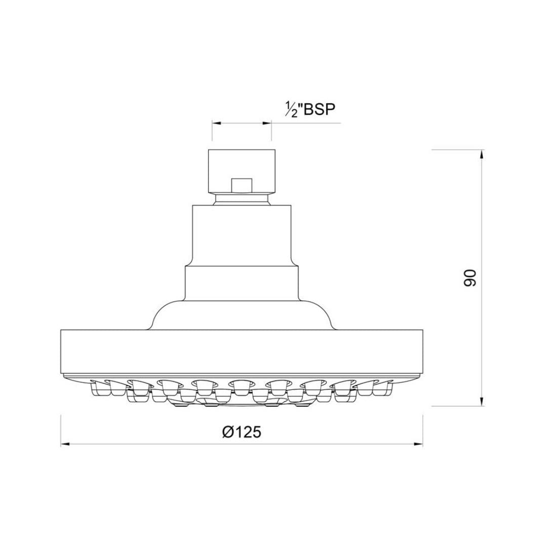 Essco Single Flow Overhead Shower EOS-CHR-542A - Chrome