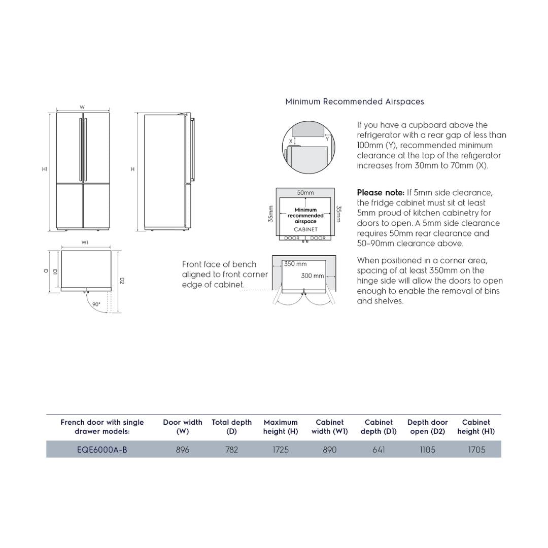 Electrolux Free Standing French Door Refrigerator 600 Ltrs UltimateTaste 700 EQE6000AB