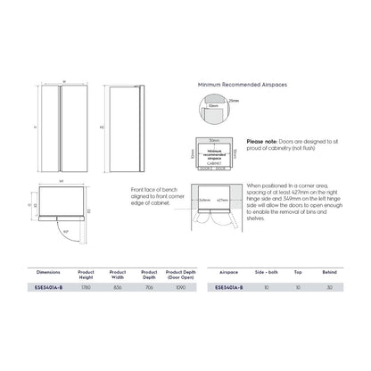 Electrolux Free Standing Side By Side Door Refrigerator 545 Ltrs UltimateTaste 700 ESE5401AB