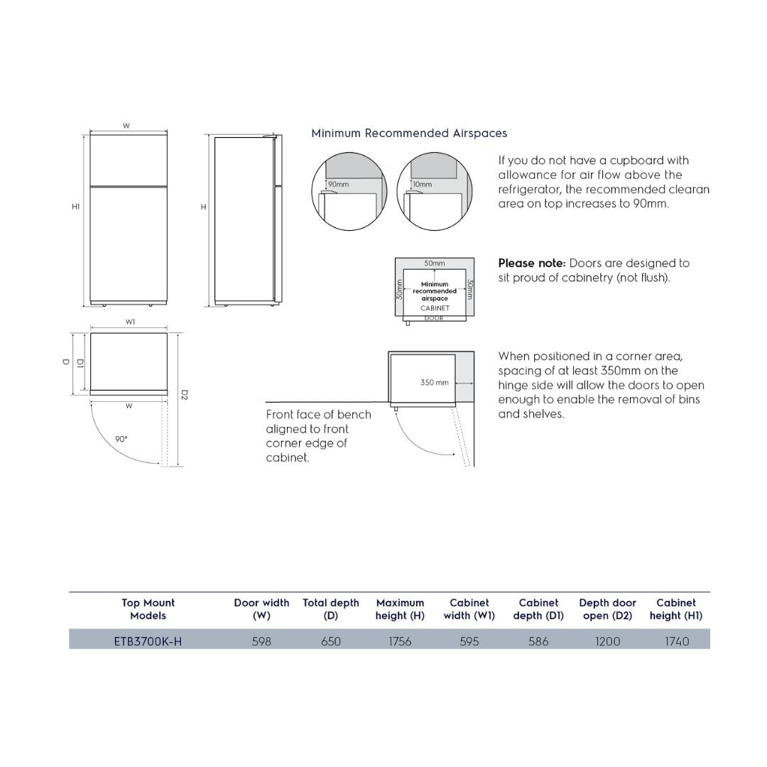 Electrolux Free Standing Double Door Refrigerator 360 Ltrs UltimateTaste 300 ETB3700KHXIN