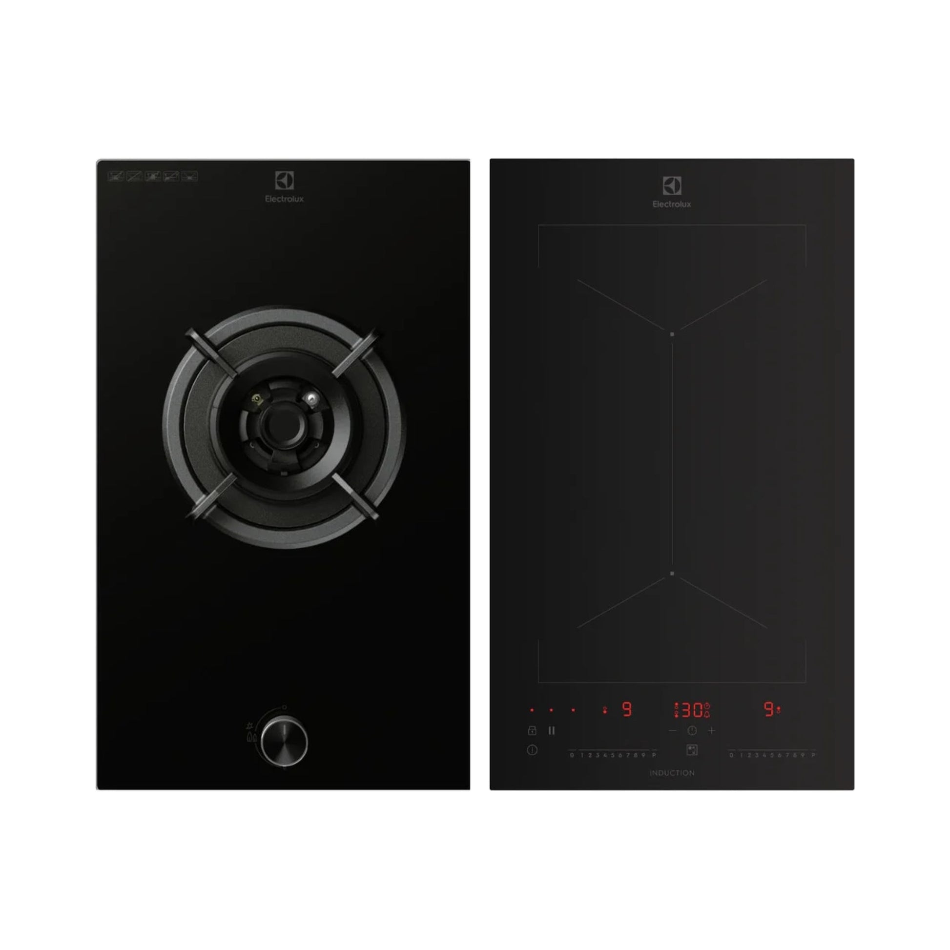 Electrolux 31 cm 1 Burner Hob UltimateTaste 300 EHG3141BC + Electrolux 2 Zones Induction Hob EHI3251BE