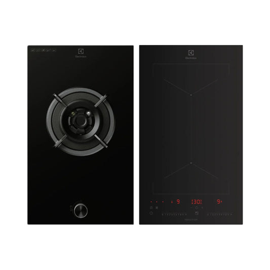 Electrolux 31 cm 1 Burner Hob UltimateTaste 300 EHG3141BC + Electrolux 2 Zones Induction Hob EHI3251BE