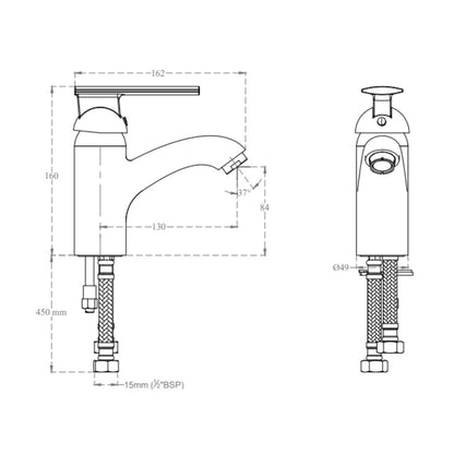 Cera Table Mounted Regular Basin Mixer Titanium F1003451 - Chrome