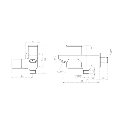 Cera WC Area 2 Way Bib Tap Ruby F1005161 - Chrome