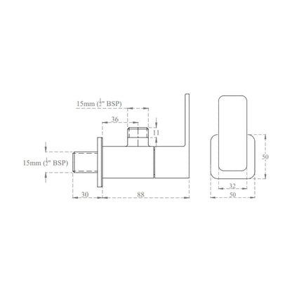 Cera Basin Area Angle Valve Ruby F1005201 - Chrome