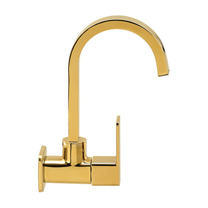 Lustre Wall Mounted Regular Kitchen Sink Tap Ruby F1005251FG with Swinging Spout in French Gold Finish