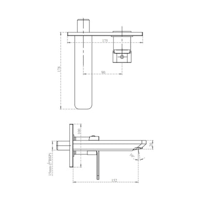 Cera Wall Mounted Basin Mixer Ruby F1005473FG - French Gold