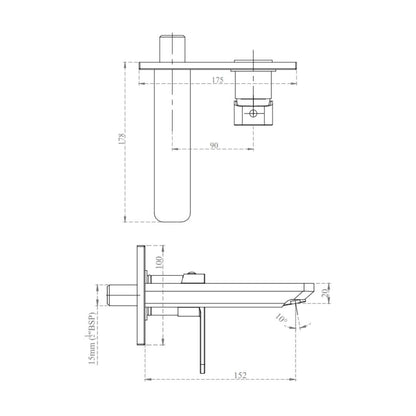 Cera Wall Mounted Basin Mixer Ruby F1005473RG - Rose Gold