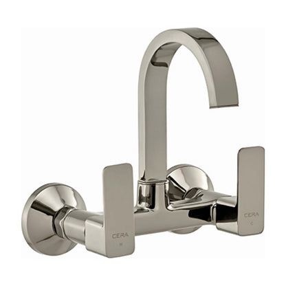 Lustre Wall Mounted Regular Kitchen Sink Mixer Ruby F1005501GG with Swinging Spout in Graphite Grey Finish