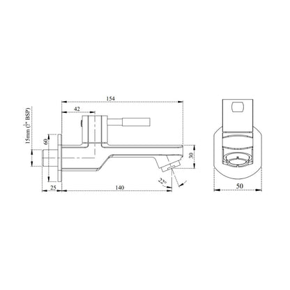 Cera WC Area Bib Tap Gayle F1014152 - Chrome