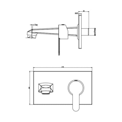 Cera Wall Mounted Basin Mixer Victor F1015473 - Chrome