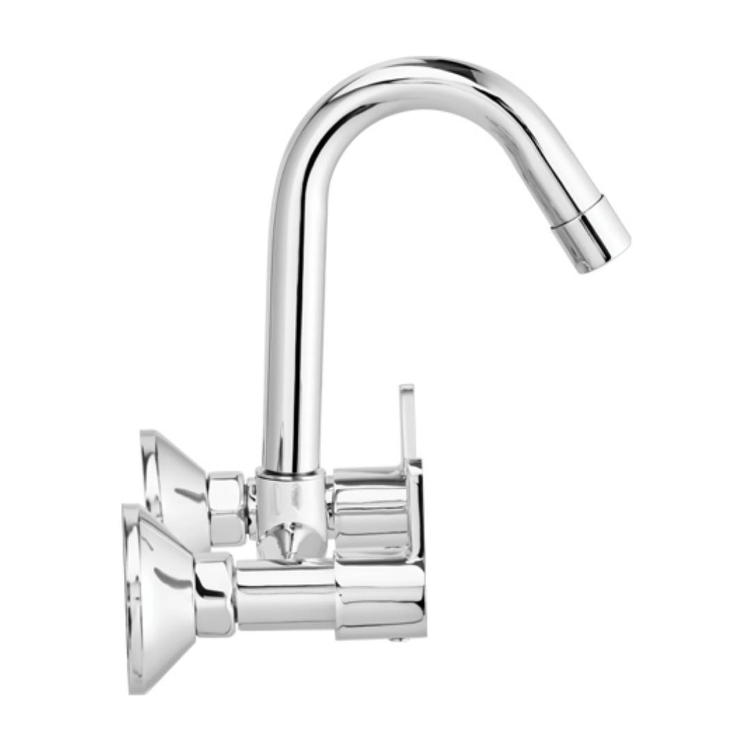 Cera Wall Mounted Regular Kitchen Sink Mixer Victor F1015501 with Swinging Spout in Chrome Finish