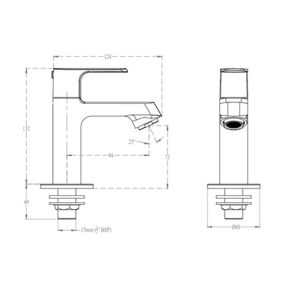 Cera Table Mounted Regular Basin Tap Chelsea F1016101 - Chrome