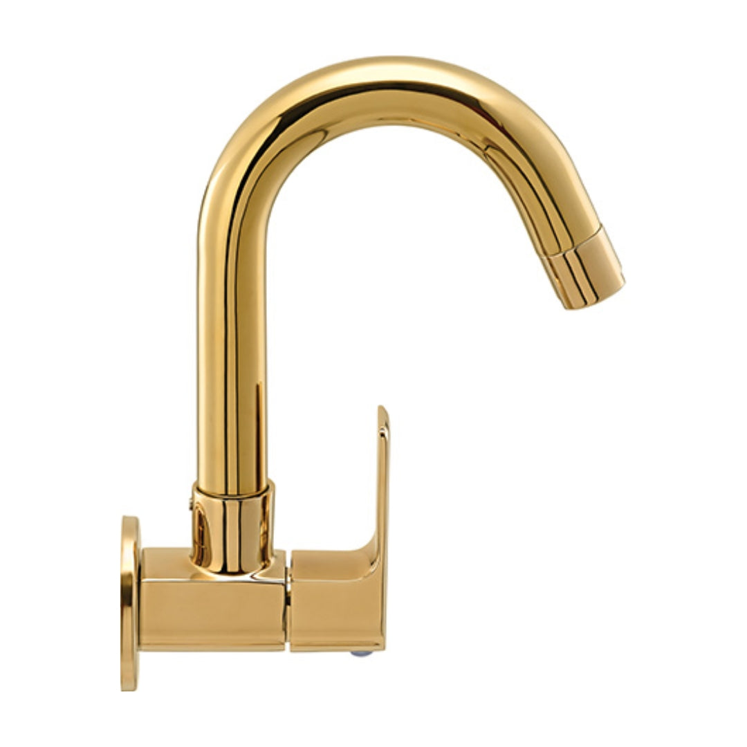 Lustre Wall Mounted Regular Kitchen Sink Tap Chelsea F1016251FG with Swinging Spout in French Gold Finish