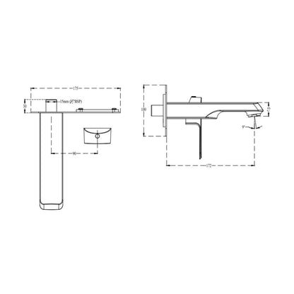 Cera Wall Mounted Basin Mixer Chelsea F1016473 - Chrome