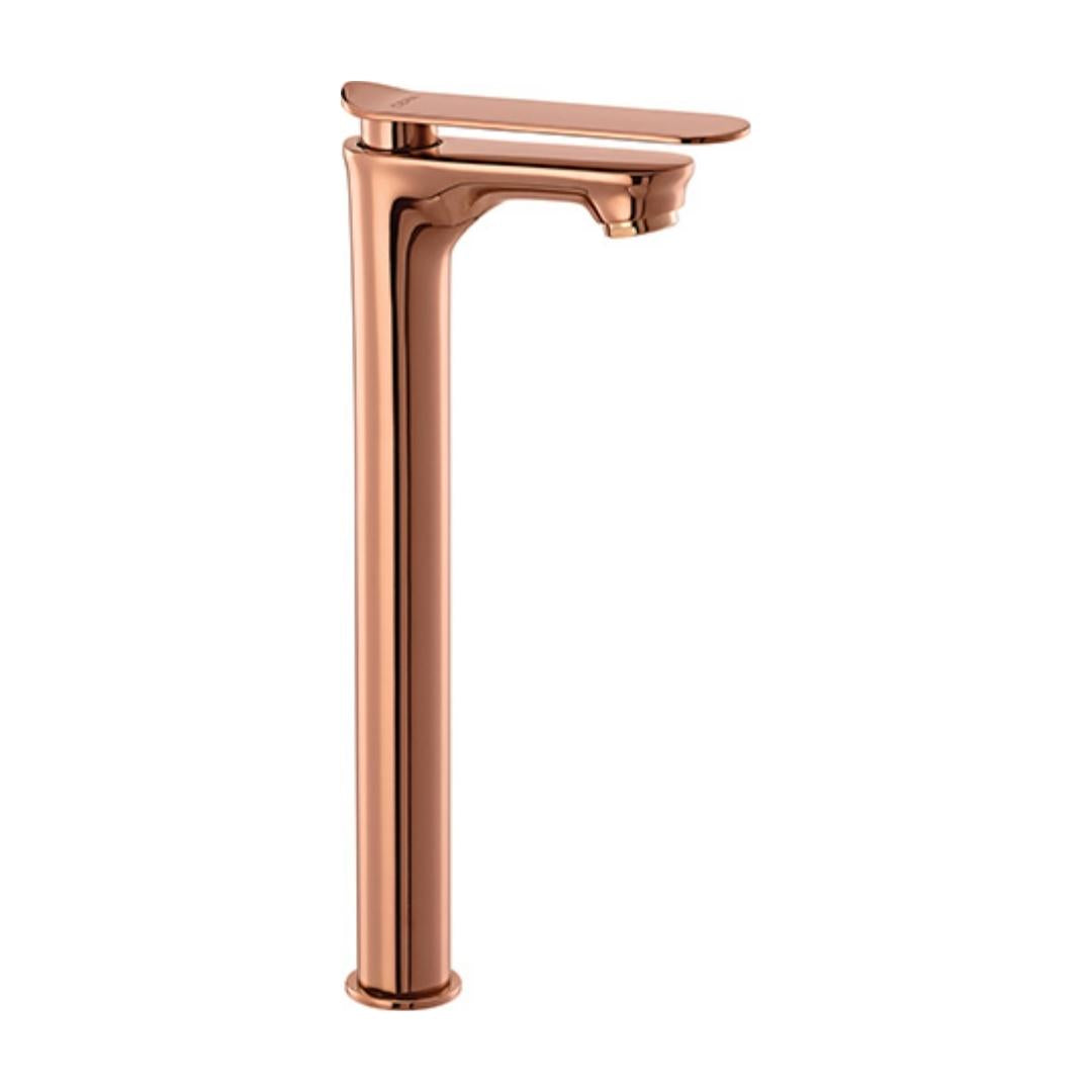 Lustre Table Mounted Tall Boy Basin Tap Brooklyn - Rose Gold on Decure.in