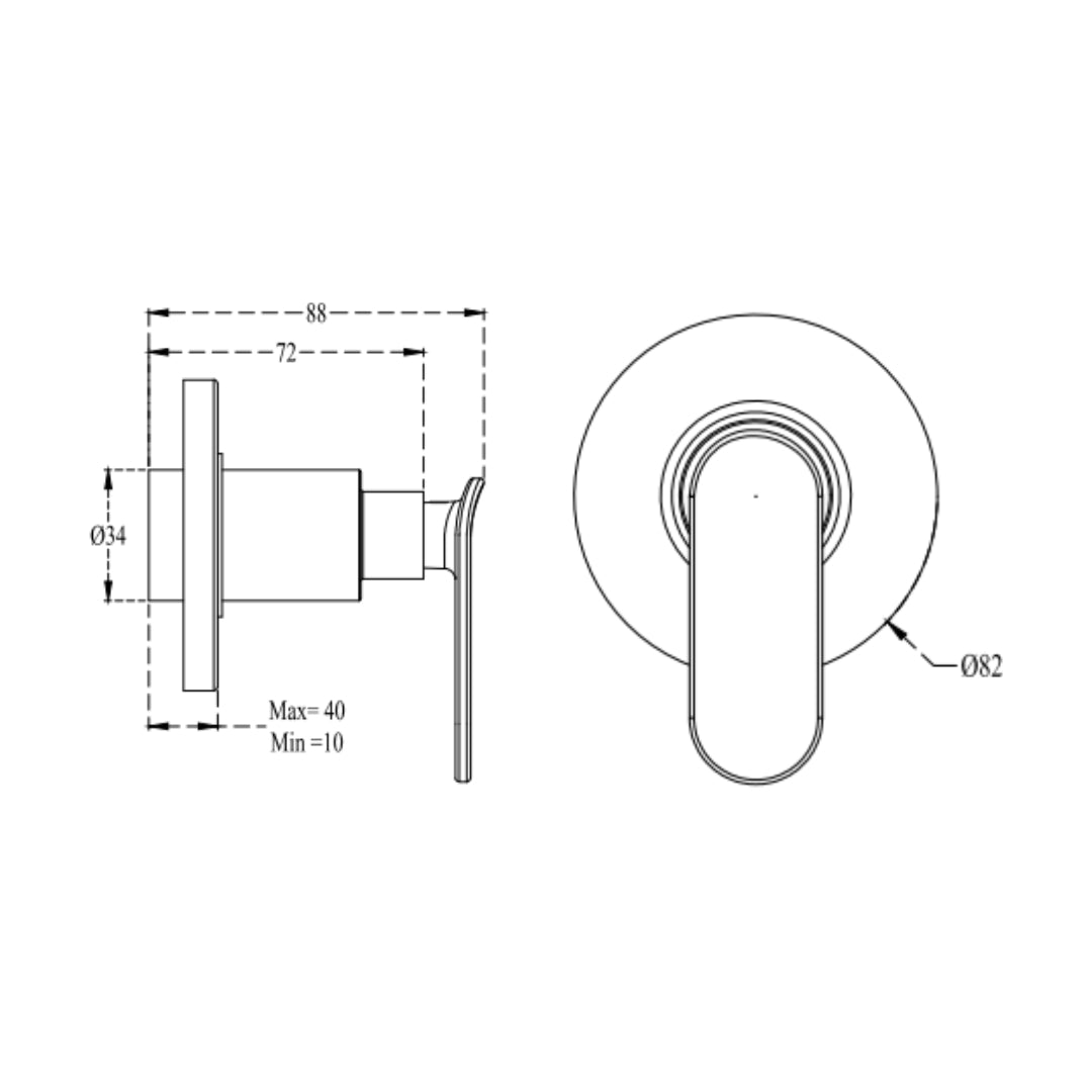 Cera Basin Area Stop Valve Brooklyn F1018351FG - French Gold