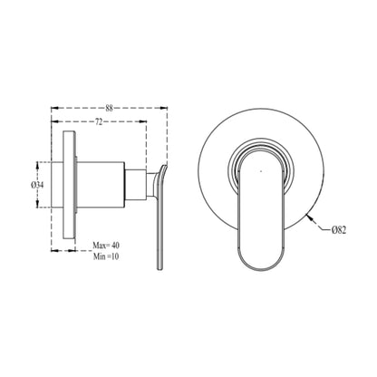 Cera Basin Area Stop Valve Brooklyn F1018351FG - French Gold