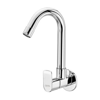 Cera Wall Mounted Regular Kitchen Sink Tap Chromo F1019251 with Swinging Spout in Chrome Finish