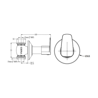 Cera Basin Area Stop Valve Vine F1020361 15 MM - Chrome