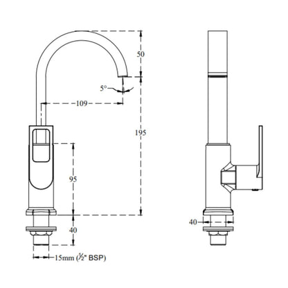 Cera Table Mounted Regular Basin Tap Winslet F1099104 - Chrome