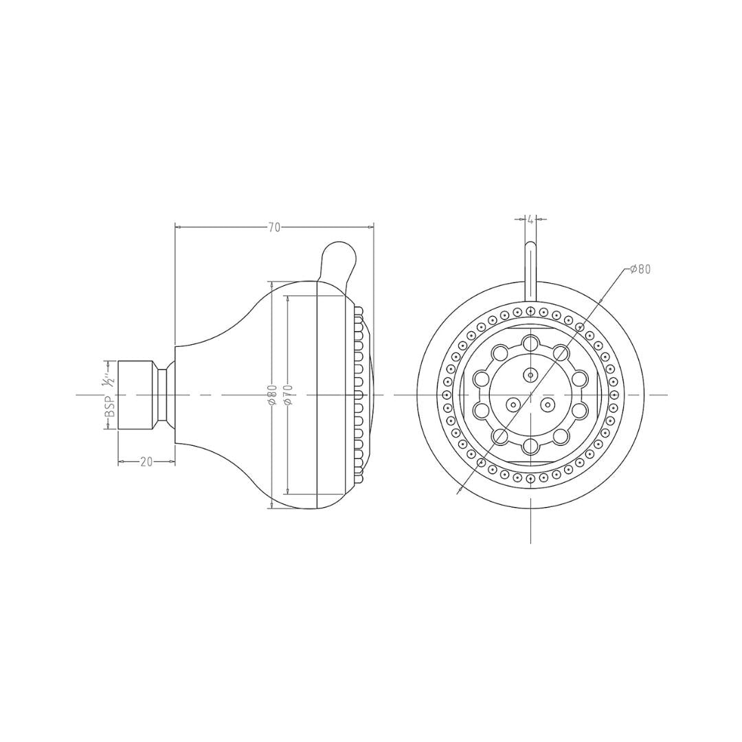 Hindware Multi Flow Overhead Shower Neo Classic Collection F160006 - Chrome