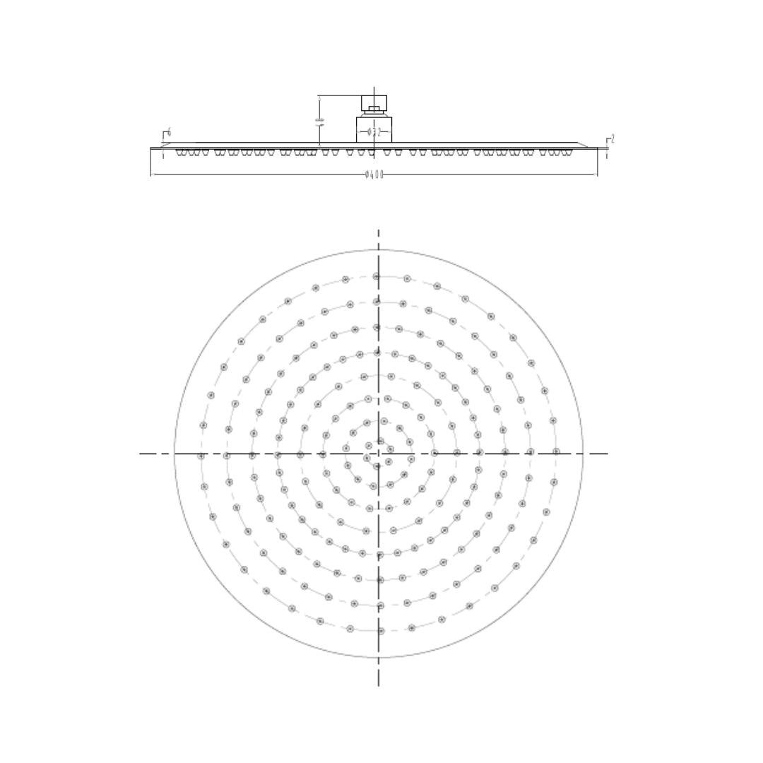 Hindware Single Flow Overhead Shower Urban Collection F160063 - Stainless Steel