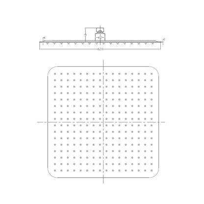 Hindware Single Flow Overhead Shower Geometric Collection F160064 - Stainless Steel