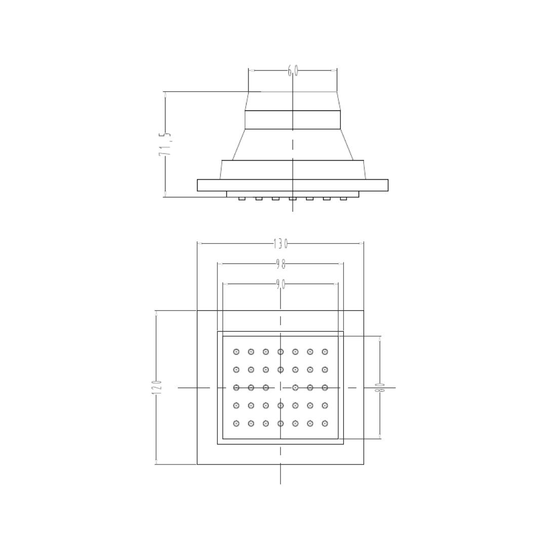 Hindware Single Flow Body Shower Geometric Collection F160067 - Chrome