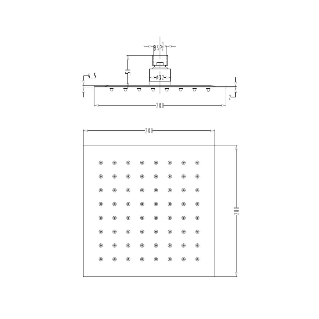 Hindware Single Flow Overhead Shower Geometric Collection F160103 - Stainless Steel