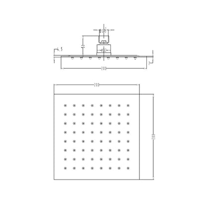 Hindware Single Flow Overhead Shower Geometric Collection F160103 - Stainless Steel