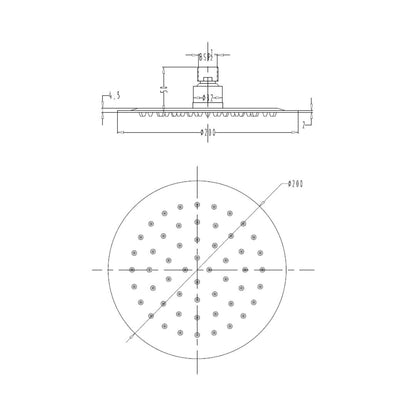 Hindware Single Flow Overhead Shower Urban Collection F160104 - Stainless Steel